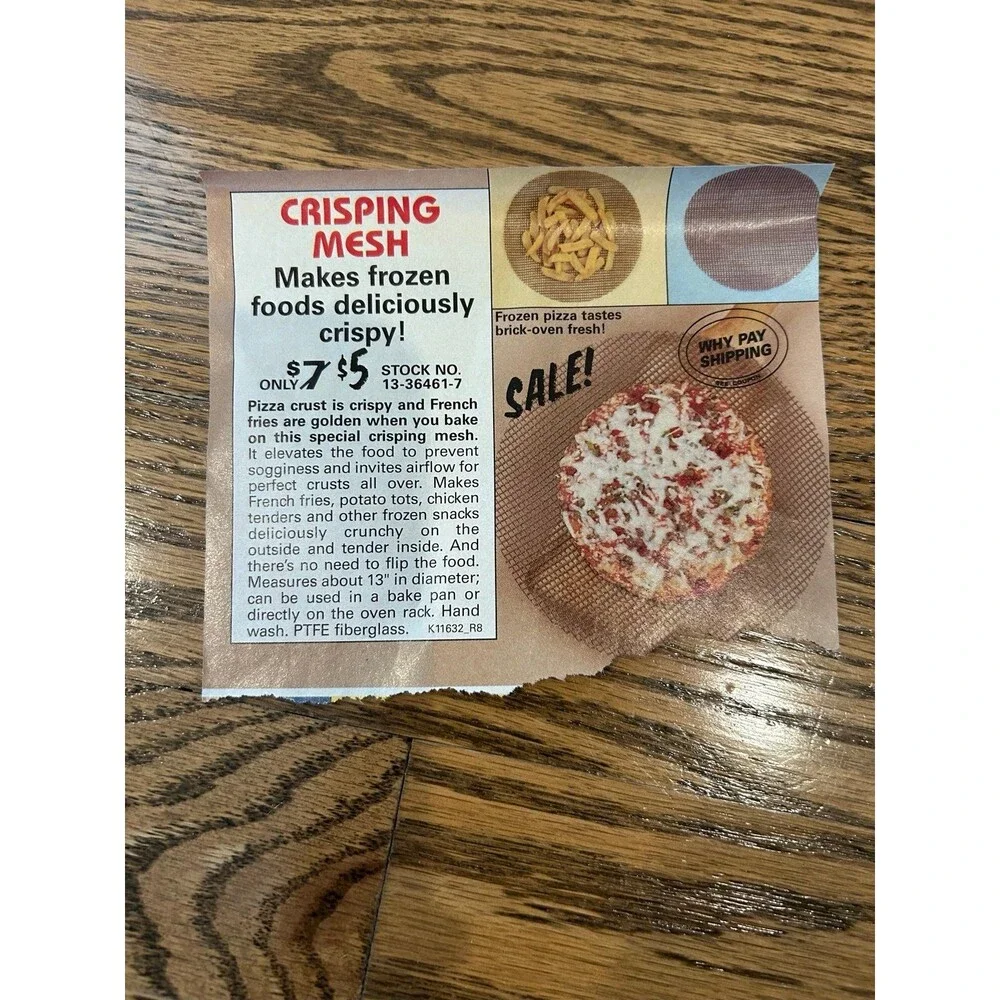 Crisping Mesh for Frozen Pizza